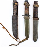 Three Military Knives and Bayonet