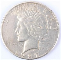 Coin 1927-S  Peace Silver Dollar Extra Fine - AU