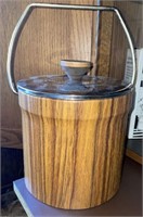 MCM Faux Wood Grain Ice Bucket with Lid