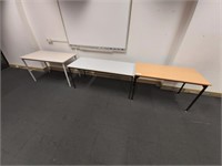 3 Timber Top Office Tables