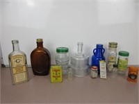 Vintage Glass and Tin Food Bottles