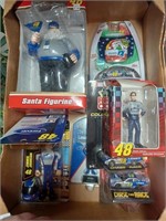 Box Lot of Collector Racing Figures and Cars-
