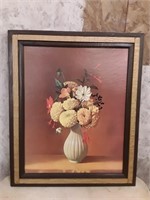 Wood Framed Floral Arrangement