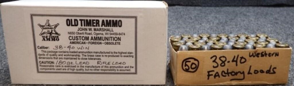 (100) Rounds .38-55 WIN Factory Ammunition