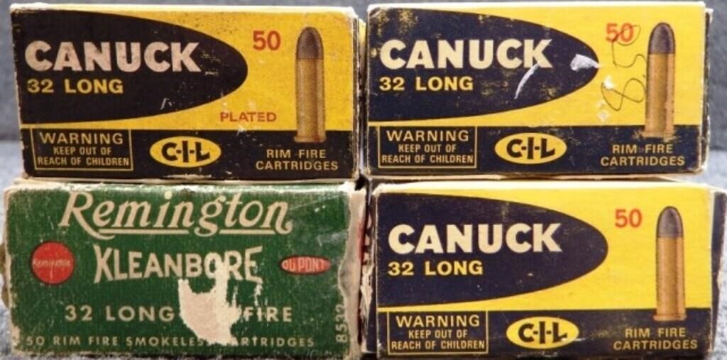 (214) Rounds .32 Long Ammunition - Canuck & Rem.