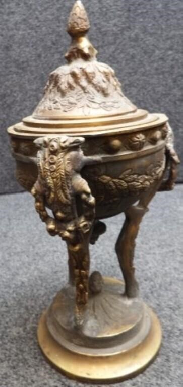 Neoclassical Brass Urn / Covered Compote