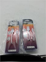 4 white rayovac lightning cable