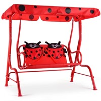 E5086  Costway Kids Swing Chair Canopy -Red