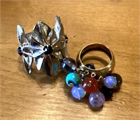 2 costume jewelry rings