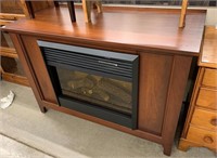 Cherry Tv Stand (W/ Electric Fireplace Heater)