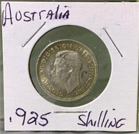 1942 Australian Shilling sterling silver