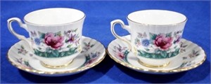 Pair Royal Stafford "Connoisseur" cups