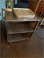 3 shelf stainless cart w/trays