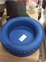 Blue tire planter