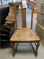 ANTIQUE SEWING ROCKER W/ CANED SEAT