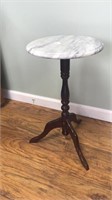 Marble top cherry plant stand