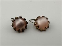 Vintage Pink Stone Earrings