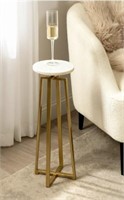 Kate and Laurel Zia Modern Marble Drink Table