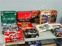 2 boxes- 9 board games & 3 puzzles