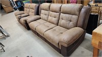 LIKE NEW RECLINER COUCH WITH RECLINER LOVE SEAT