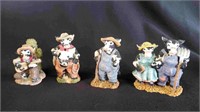 4 Cowtown Figurines By Ganz