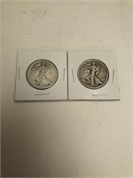 2 - Walking Liberty Halves (1936-S & no Date)