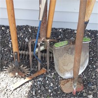 Pitch fork shovel and weeders