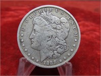1888-Morgan Silver dollar US coin.