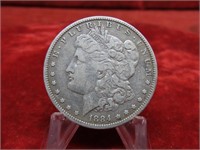 1884-Morgan Silver dollar US coin.