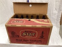 Dubuque Star Beer Cardboard Case w/ Bottles,