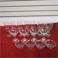 Vintage barware glass lot.