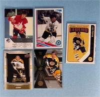 5-mixed Bobby Orr hockey cards