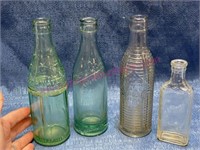 (4) Old bottles(Chero-Cola-Orange Crush\-Soda H2O)