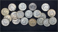 (19) 40% Silver Kennedy Half Dollars