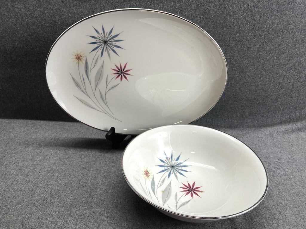 Limoges American Starflower-Bennett Serving Pcs