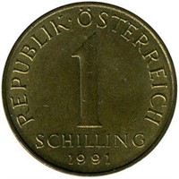 Austria 1 schilling, 1991
