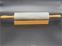 Marble Rolling Pin on Wooden Stand, as is