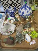 FIGURINES, PAPERWEIGHTS, BLUE & WHITE CHINA