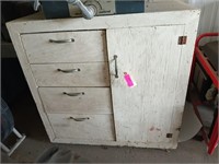 Wood 4 drawer 1 door utility cabinet