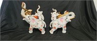 2 Oriental Porcelain Elephants