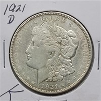 1921 D MORGAN SILVER DOLLAR