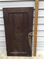 Victorian Carved Walnut Wood Cabinet Door