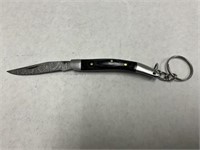 Key Chain Pocket Knife Damascus Blade 5 1/2” Open