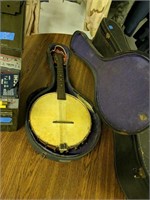 Vintage Banjo With Case