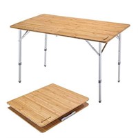 KingCamp Stable Folding Camping Table Bamboo Outdo