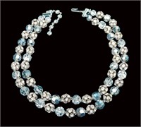Vintage Crystal And Rhinestone Ball Bead Necklace