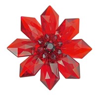 Vintage Red Acrylic Petal Brooch