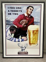 Original 1980’s Perspex TOOHEYS Pub Sign Framed