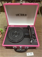 Pink Victrola Portable Record Player