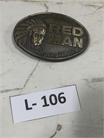 Red Man Chewing Tabacco Belt Buckle